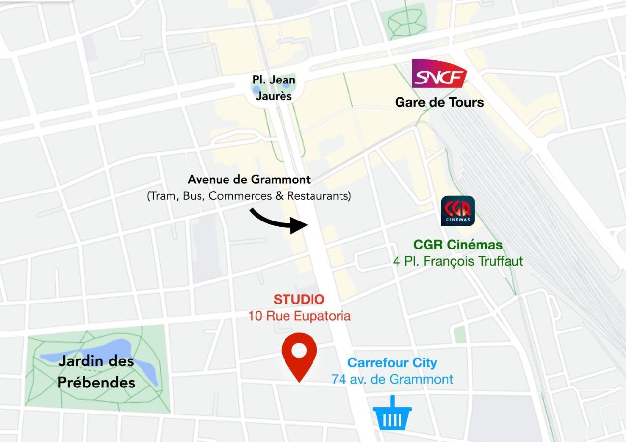 Studio Paisible Avec Jardin - Tours Centre ภายนอก รูปภาพ